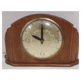Vintage wood Lanshire electric mantle clock.