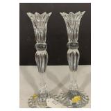 (V) Glass Candle Holders 10" Tall