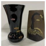 (V) Vases 10" & 9" Tall
