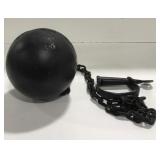 (II) Antique Ball & Chain Cast Iron Ball is