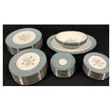 (AC) Lenox Kingsley Dinner Set Green Wide Rim