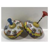 (U) Vintage Ohio Art Spinning Top Toys Litho Tin