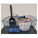 (U)  White Emamel chamber pots / (2) Blue