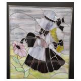 (II)  Stained Glass ( girl watering flower )
