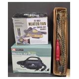 (II)  Electric air pump,  12 volt heater & fan,