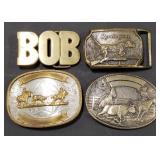 (V) Belt Buckles Bob Remington Tony Lama Solid