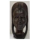 (V) African Carved Sculpture Bust 12" Tall