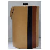 (V) Leather Covered Plastic Container 11" Tall