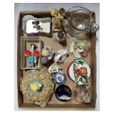 (V) Flat Figurines Bells Pin Cusion Doll Glass