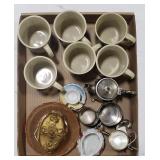 (V) Flat Coffe Mugs Fruit Child Tea Set Silver