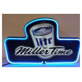 (Bj)  Neon sign Miller Lite Time