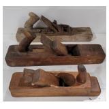 (Bj)  Wooden Planers (2) 16",  (1) 12" (price p
