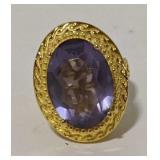 (AF) Sterling Silver Gold Tone purple amethyst