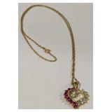 (AF) Sterling Silver synthetic sapphire necklace