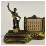 vintage Vulcan God Of Metal Cast Metal Calendar