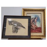 Frame Intimate couple acrylic painting 29×35 /