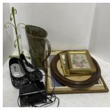 (V) Copper Planter Palm Trees Green Plant Hanger