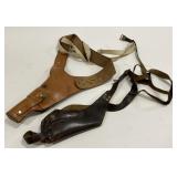 Lot Of 2 Leather Shoulder Holsters