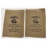 (2) Small Holberts Hog Farm Feed Sack 
Measures
