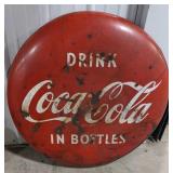 (AG) Vintage Coca Cola Button Sign, measures 38"