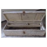 (II) Antique Wooden Tool Box meas. 33 1/2" x 11" x