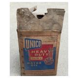Vintage Unico Heavy Duty Motor Oil 5 Gallon Can