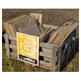 Wooden crate of stepping tiles landscaping stone