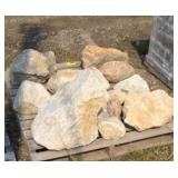 Pallet of various size landscaping rocks