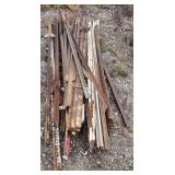 Assorted metal fence posts