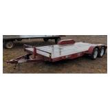 Flat bed trailer car hauler