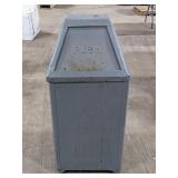 Vtg Metal Flip Top Trash Can