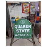 Double Sided Porcelain Quaker State Motor Oil