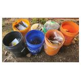 5gal Bucket Of Hardware including pipe hangers,