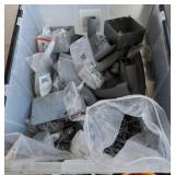 Tote of PVC pipe pieces fixtures and outlet box
