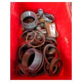Tote of pipe fittings