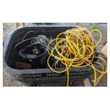 Large container of wires, caster wheel, and more