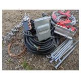 Lot of stakes, & electrical items