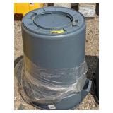 Round waste container, gray