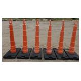 Roofedge orange cones and base set bidding on 1x6