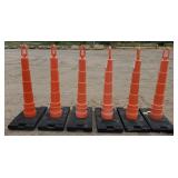 Roofedge orange cones and base set bidding on 1x6