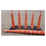 Roofedge orange cones and base set 5 bases 12.