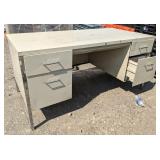 Tan metal industrial desk