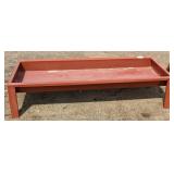 Metal livestock feeding bin approximately 90"x30"
