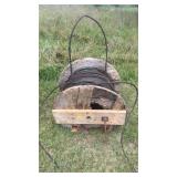 Large roll of steel cable