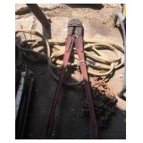Large set of bolt cutters, strap and log chain
