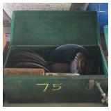 Metal tool box with grinding wheels