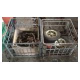 Vintage milk crate and contents