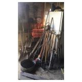 Large lot of old farm tools and garden tools