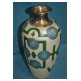 11" Indian Brass Cloisonne