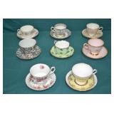 8 Sets All English Bone China Tea Cup & Saucers